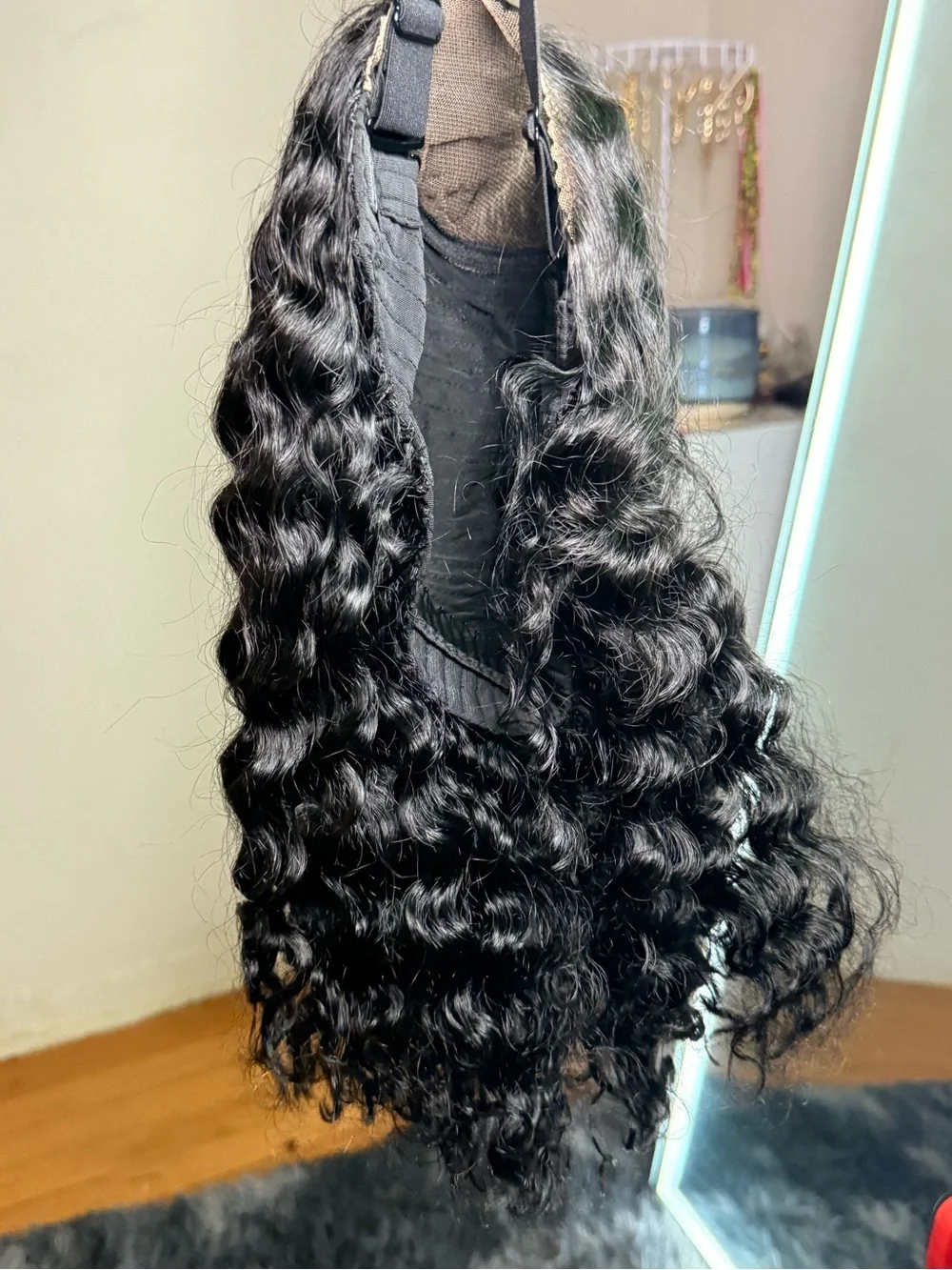 Natural Wave Black Wig with Subtle Purple Highlights - Women Hair